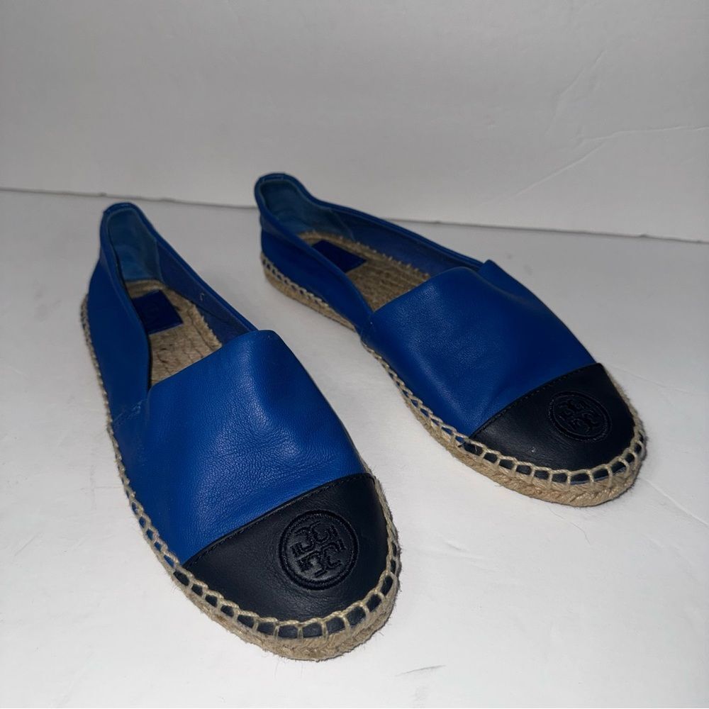 Tory Burch Color-Block Leather Flat Espadrilles size 7